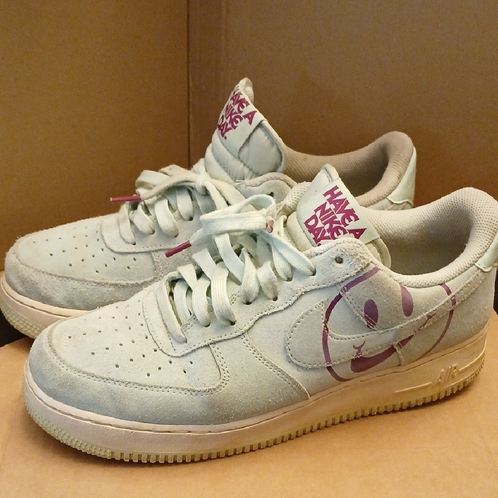 Nike Air Force 1 Low "Have a Nike Day" sneakers in the Frosted Spruce colorway. 